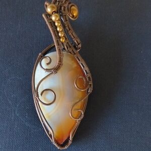 Carnelian Agate Wrapped Pendant